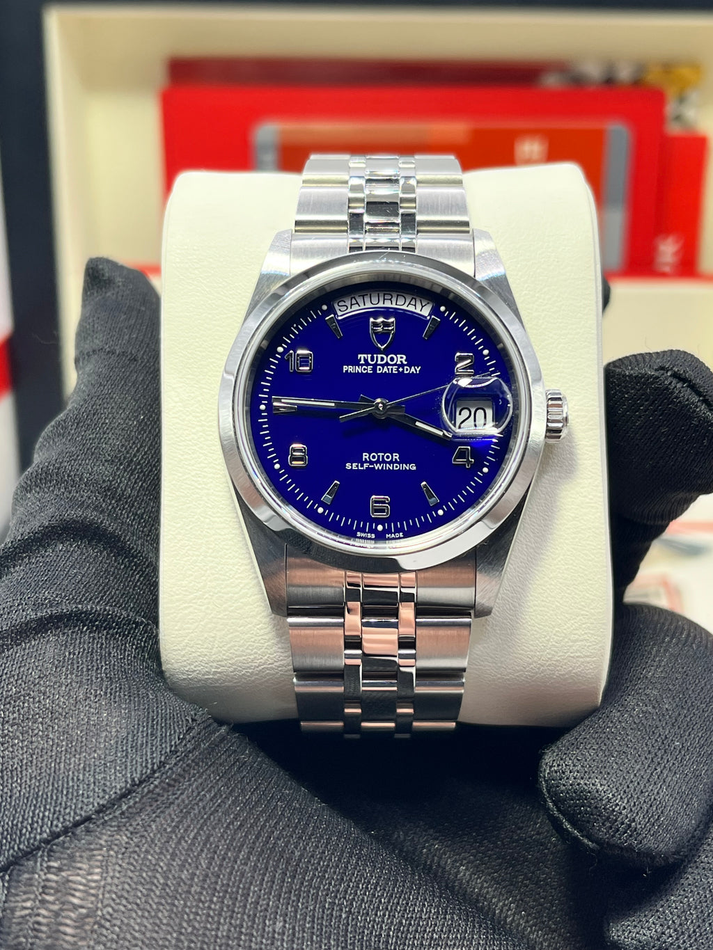 Tudor Prince Date-Day 76200 Blue Dial | Full Set
